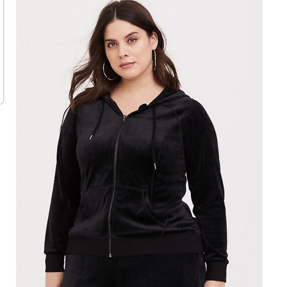 Black Velvet Hoodie and Jogger Set - Picture 3 of 6